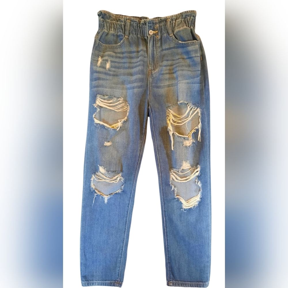 KanCan Blue Distressed Boyfriend Jeans